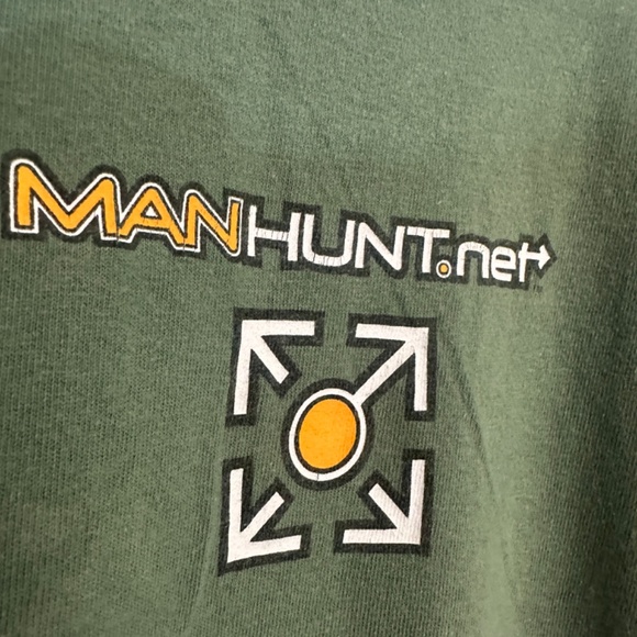 Manhunt Vintage T Shirt Medium Gently worn 100% cotton 20.5" armpit to armpit - Picture 4 of 5